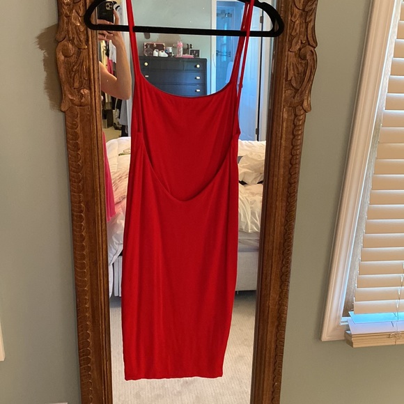 Missguided Dresses & Skirts - Miss guided size 6. Red low back stretch cotton dress.